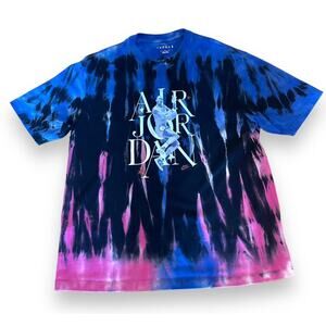 Mens L Large Nike Air Jordan Purple/Pink Tie Dye DNA 85 Retro T Shirt Basketball